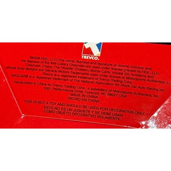 2008 Lowe's Nascar Jimmie Johnson #48 Ornament 3" (Comes w/Original Box) - Picture 10 of 16